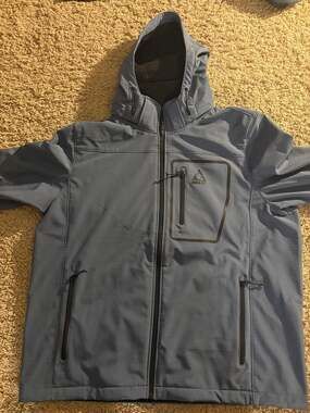 Gerry Softshell Jacket Size XXL Blue Water Resistant Hooded Outdoor Coat